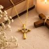 Mustard Seed Goldtone Cross Faith Necklace