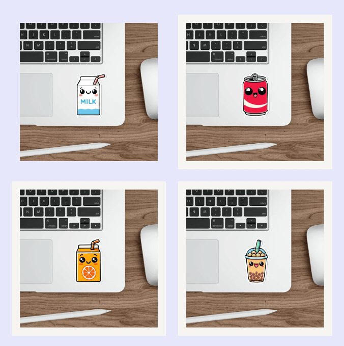 Cute Beverage Sticker Bundle