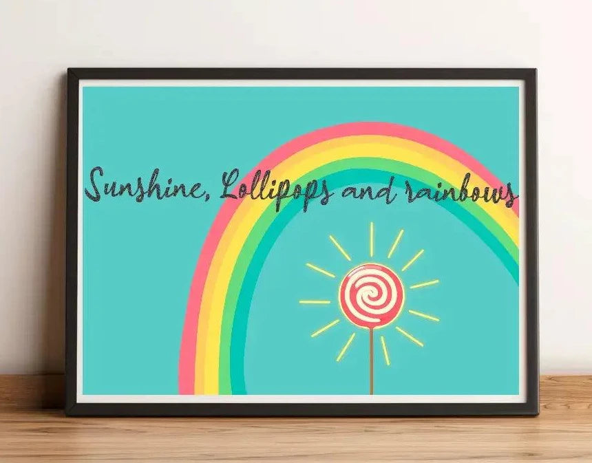 Sunshine Lollipops & Rainbows Wall Art Print