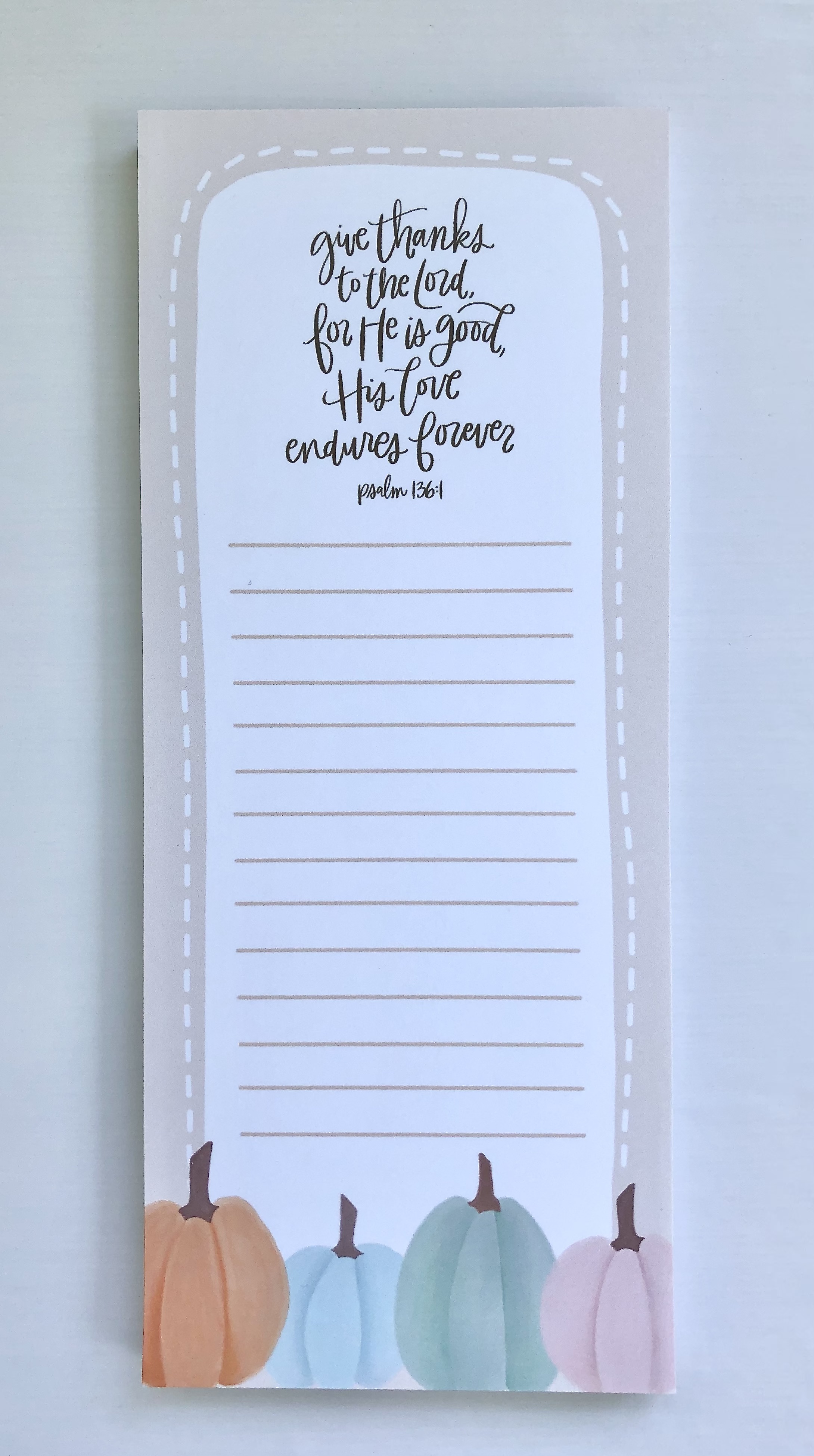 Watercolor Pumpkin Bible Verse Note Pad
