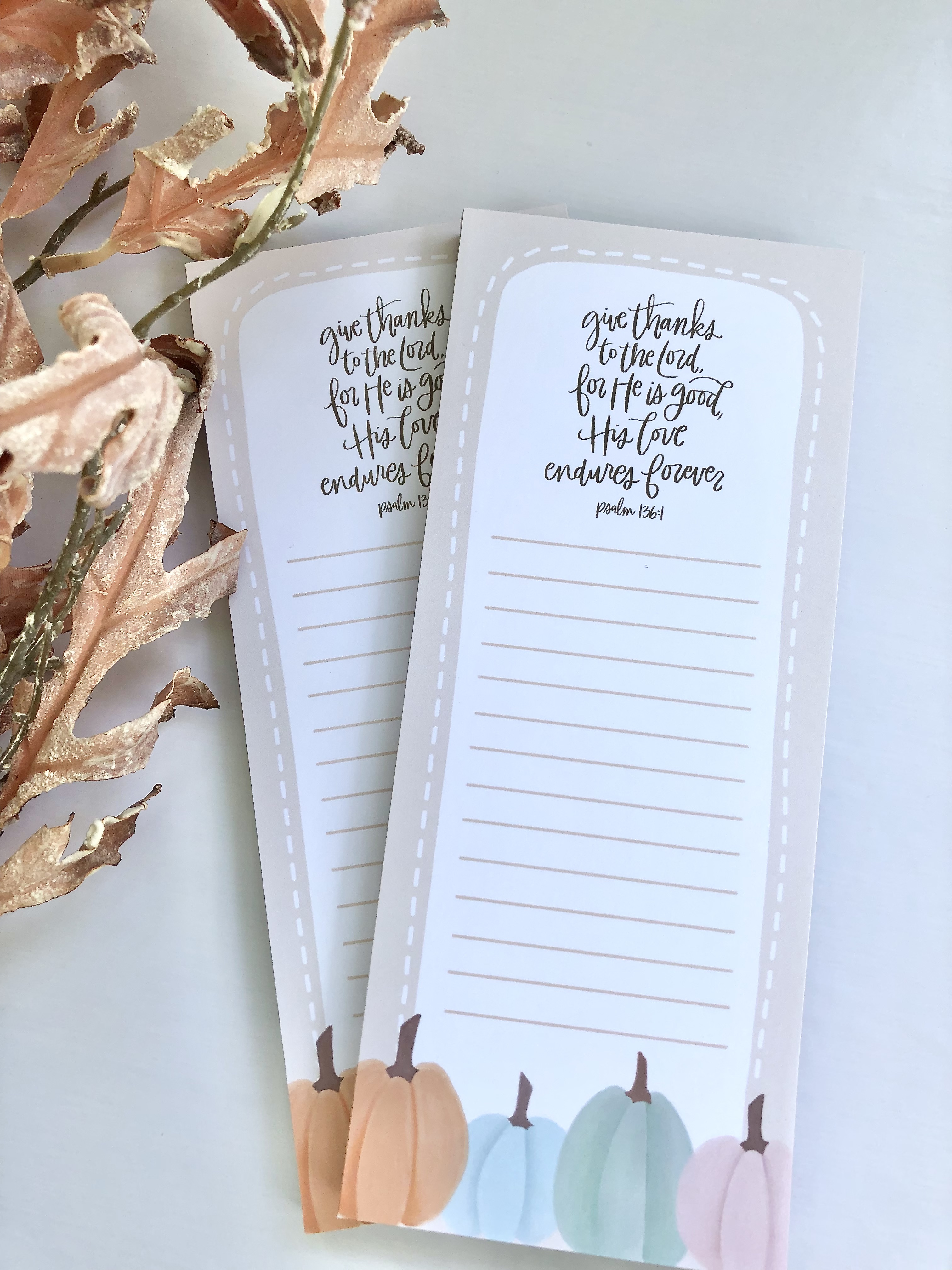 Watercolor Pumpkin Bible Verse Note Pad - Image 2