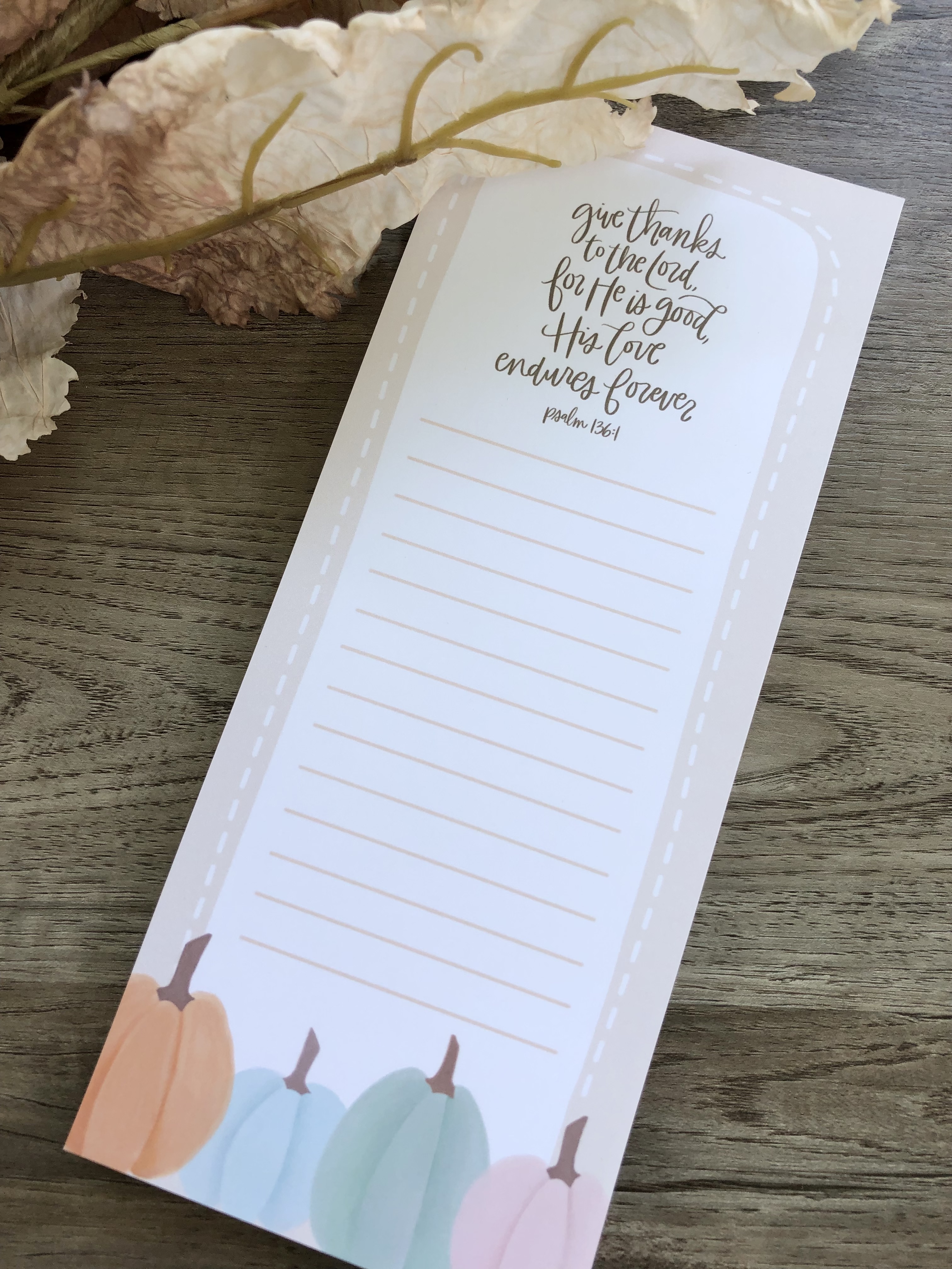 Watercolor Pumpkin Bible Verse Note Pad - Image 3