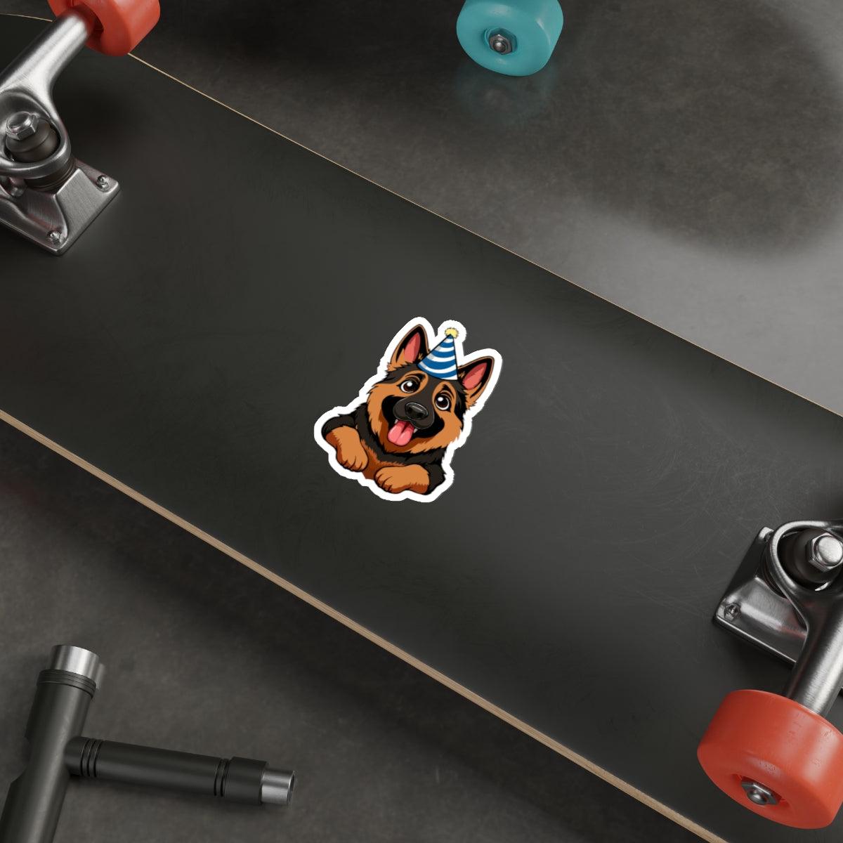 German Shepherd with Party Hat Sticker - Image 2