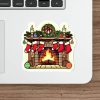 Cozy Christmas Fireplace Sticker