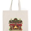 Cozy Fireplace Christmas Tote