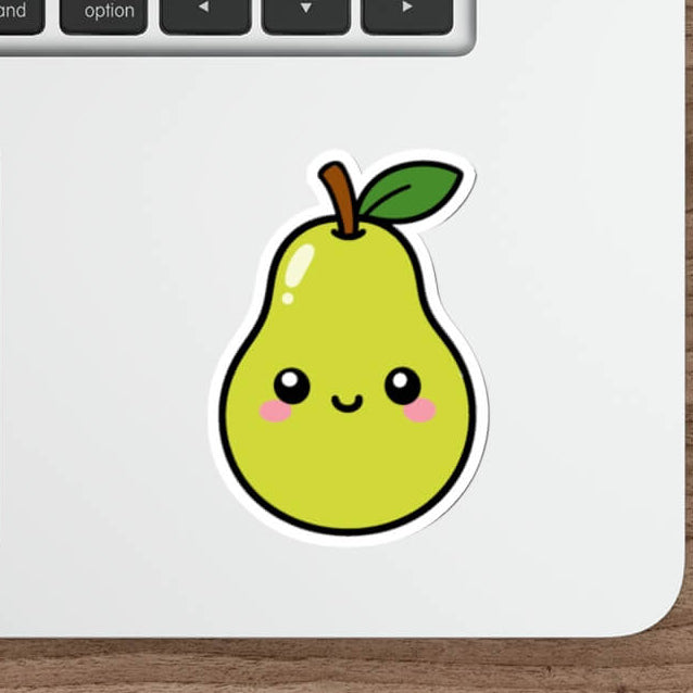 Cute Pear Sticker | Kawaii Fruit Vinyl