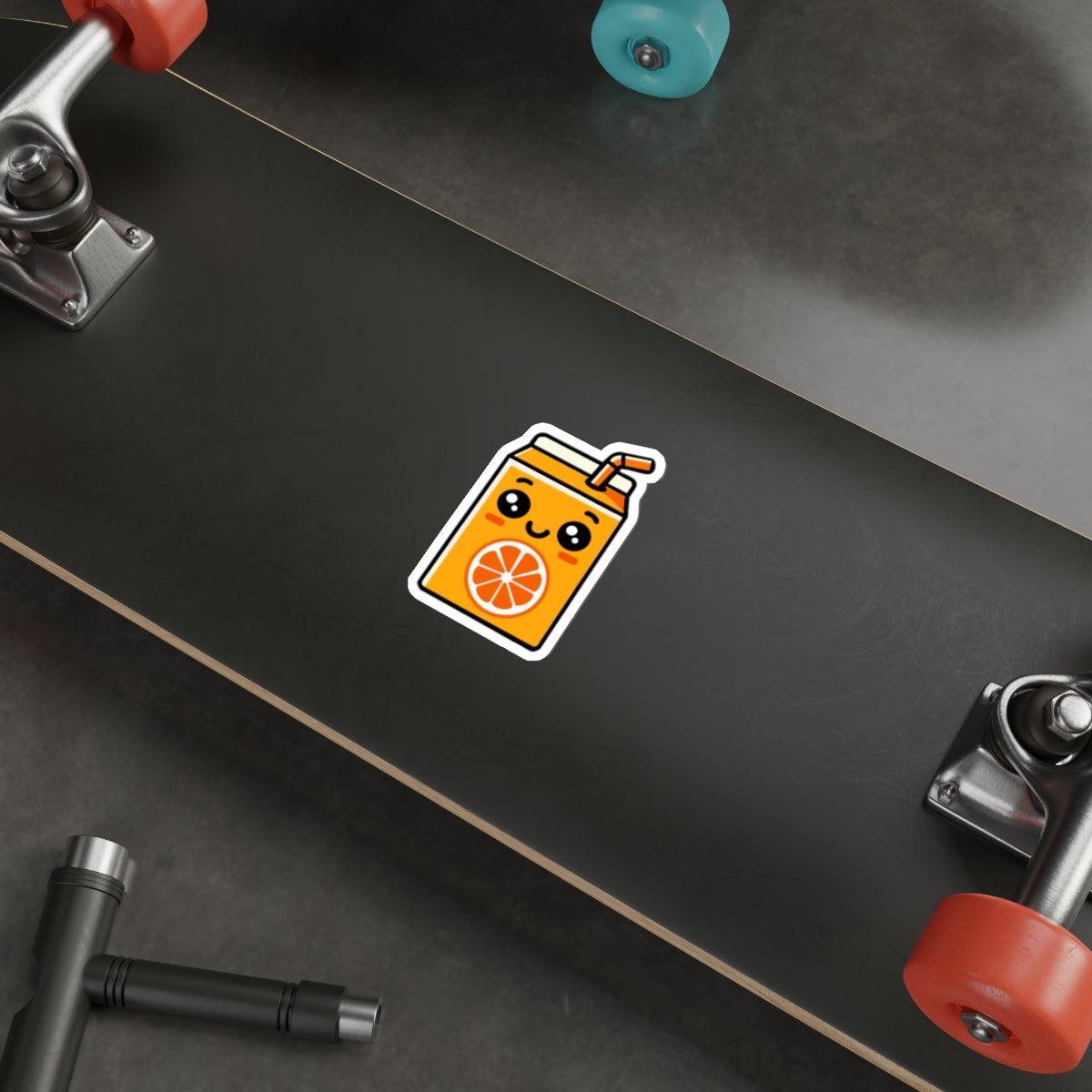 Cute Orange Juice Box Sticker - Image 2