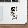 Dancing Skeleton with Afro Sticker