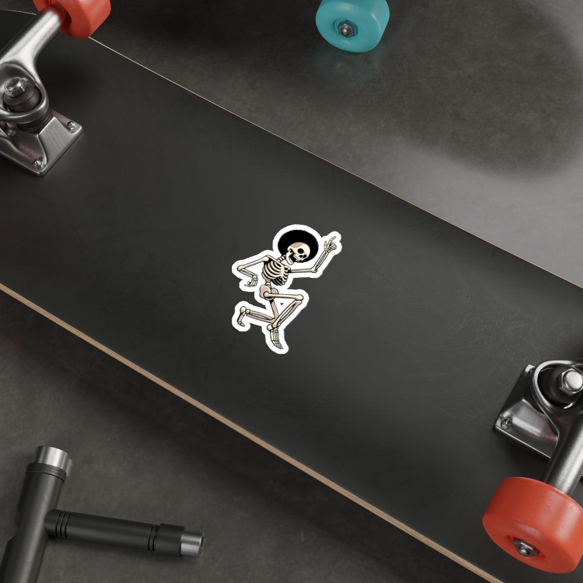 Dancing Skeleton with Afro Sticker - Image 2