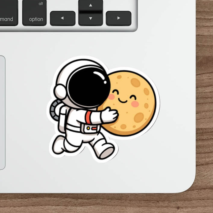 Astronaut Moon Sticker