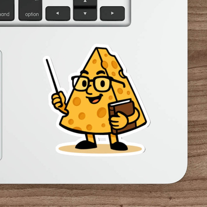 Cartoon Cheese Teacher Sticker