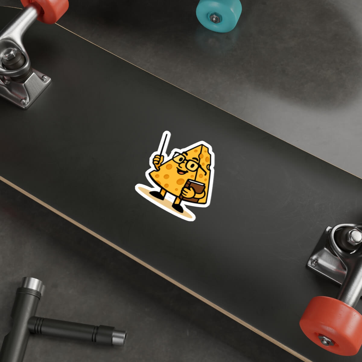 Cartoon Cheese Teacher Sticker - Image 2