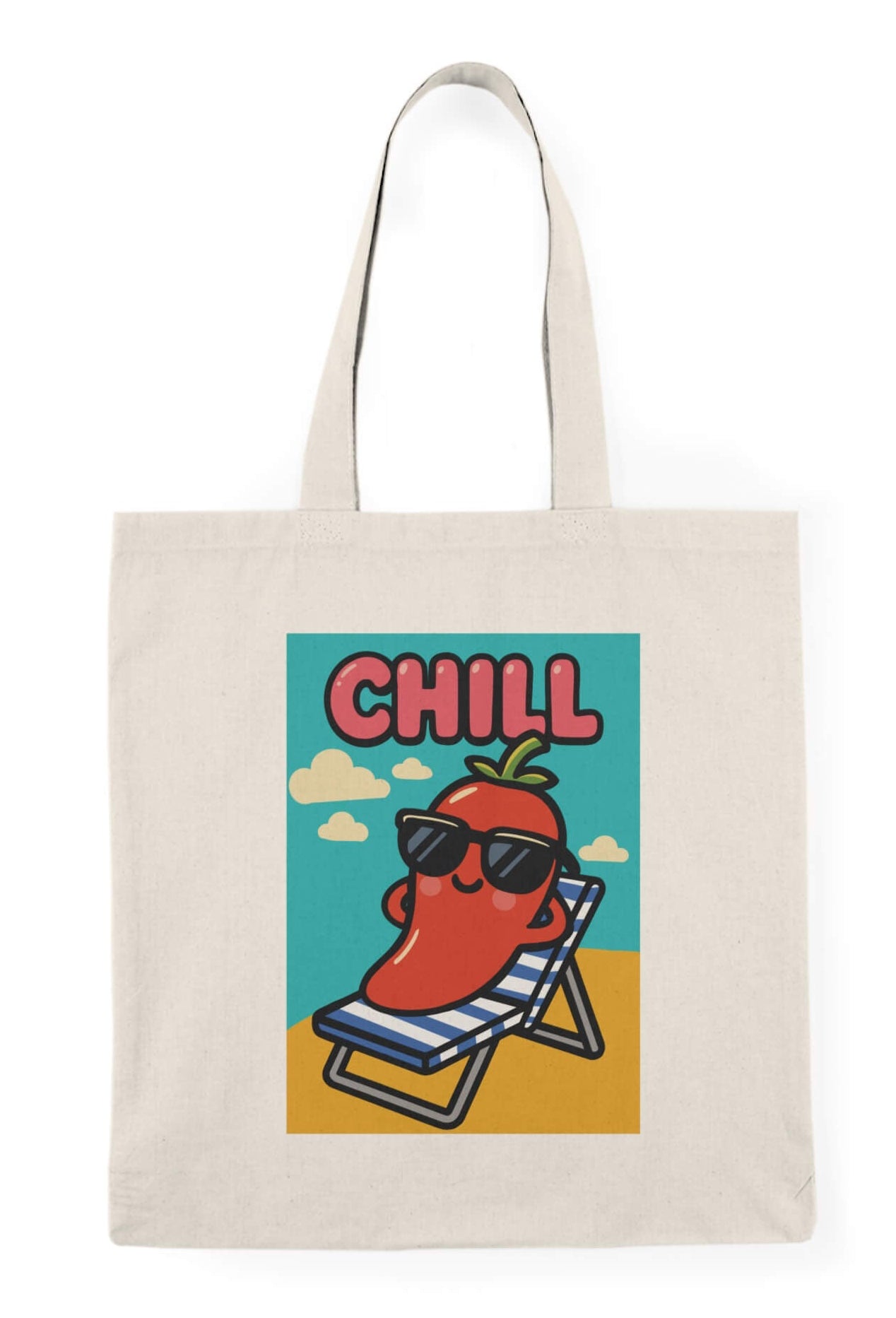 CHILL Cartoon Pepper Tote Bag