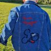 Mickey Mouse Hand Embroidered Denim Jacket