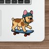 Ollie the Skater Bulldog Sticker – Funny Dog Vinyl Sticker