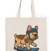 Ollie the Skater Bulldog Tote Bag