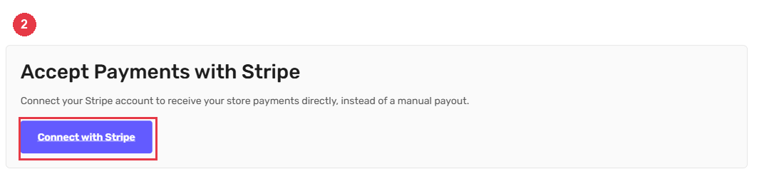 Click Connect with Stripe