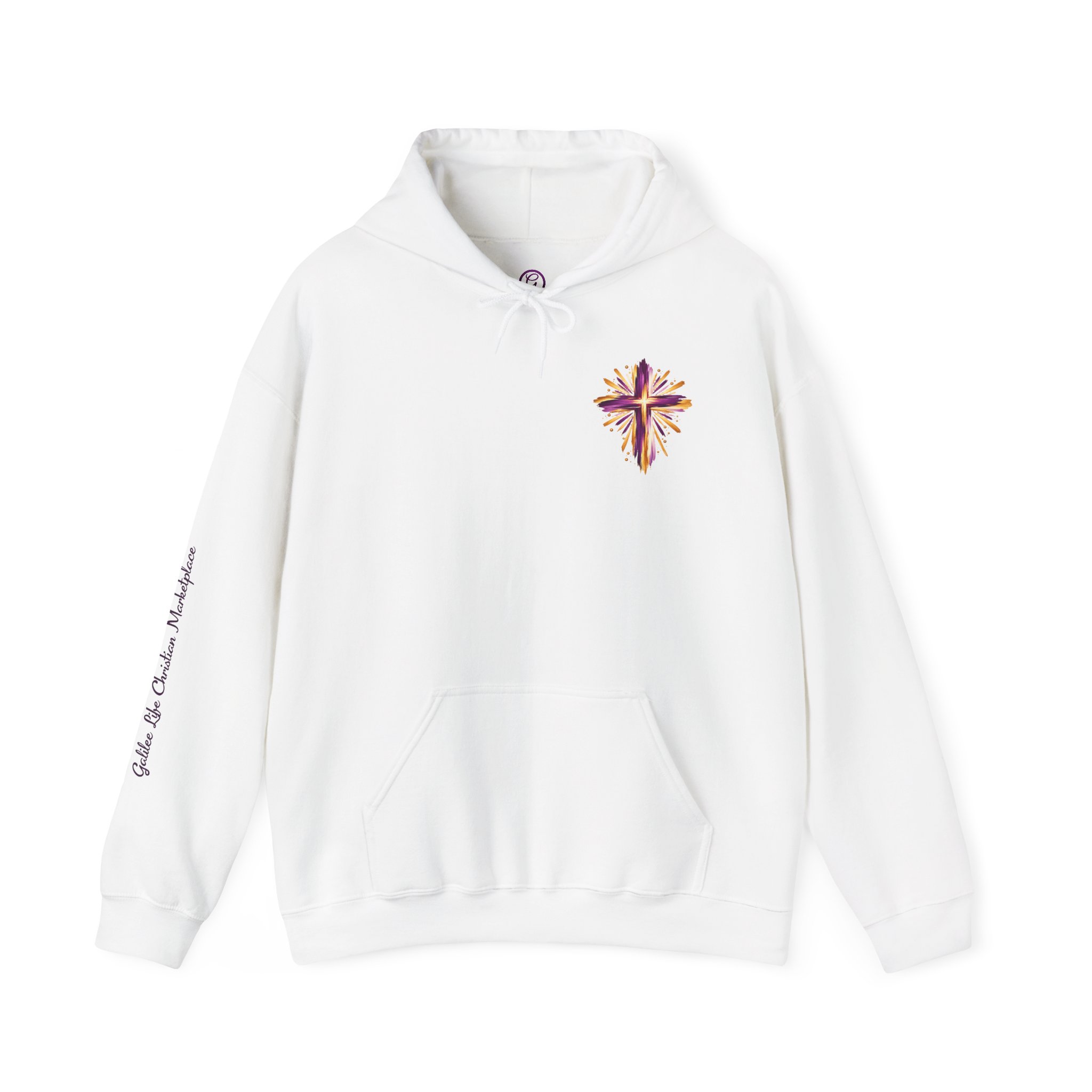 Personalized Need Prayer? Tap My Shoulder Christian Unisex Heavy Blend™ Hooded Sweatshirt | Matthew 18:20 - Image 2