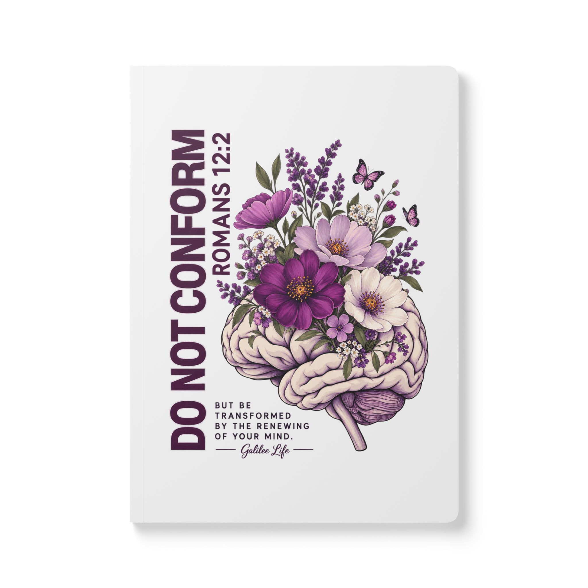 Personalized Renew Your Mind Christian Softcover Journal | Romans 12:2 Faith & Encouragement Journal with Inspirational Inside Prints