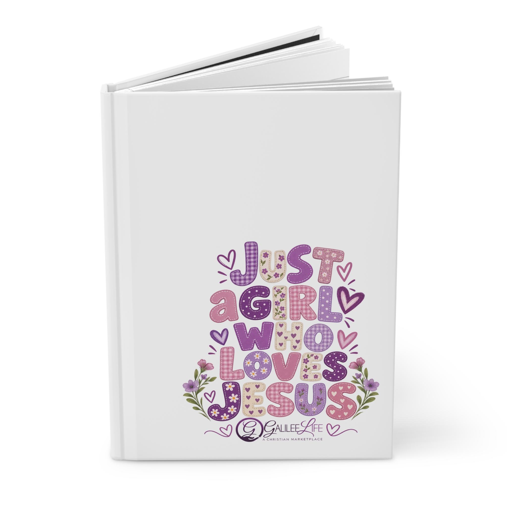 Personalized - Just a Girl Who Loves Jesus Hardcover Journal โ Matte Lined Christian Journal - Image 3