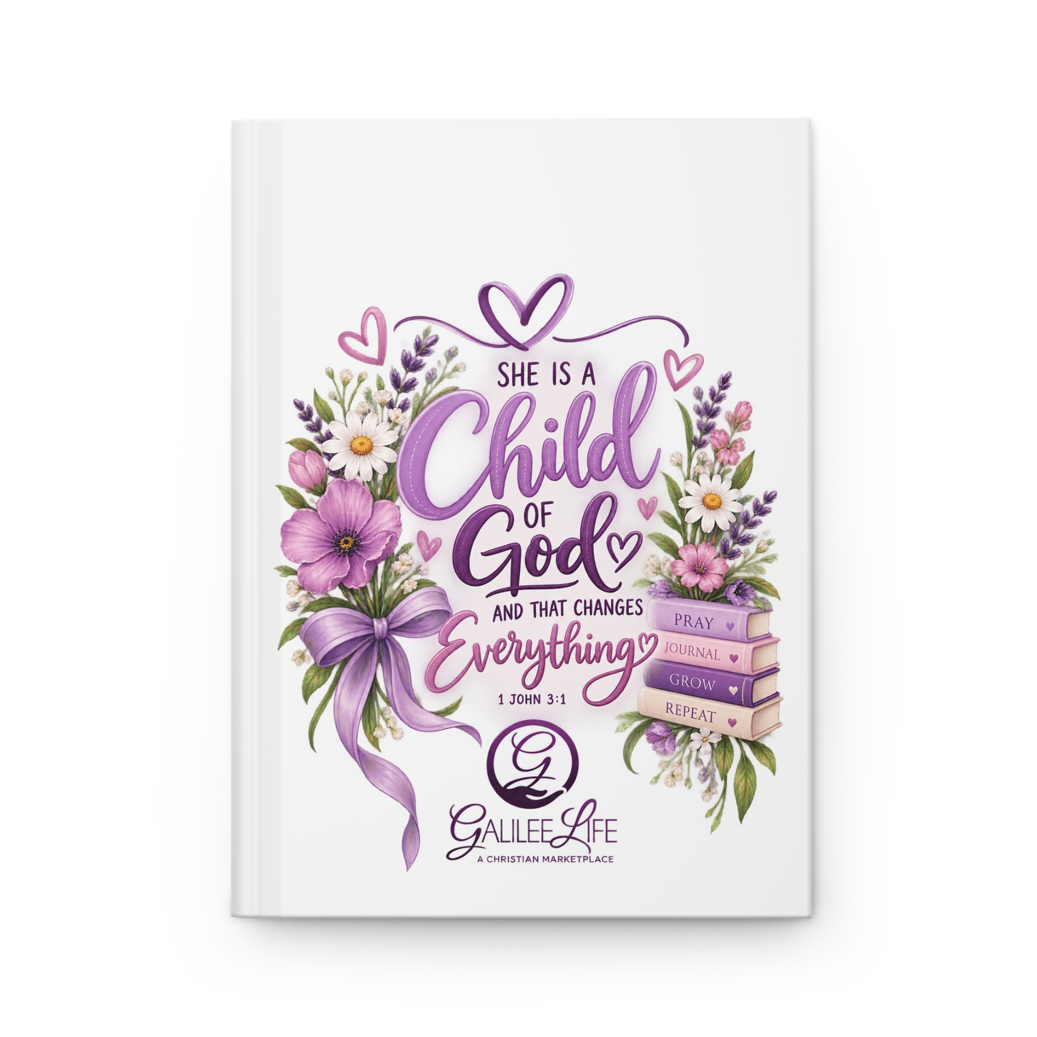 She Is a Child of God Hardcover Journal โ Personalized Matte Lined Christian Journal