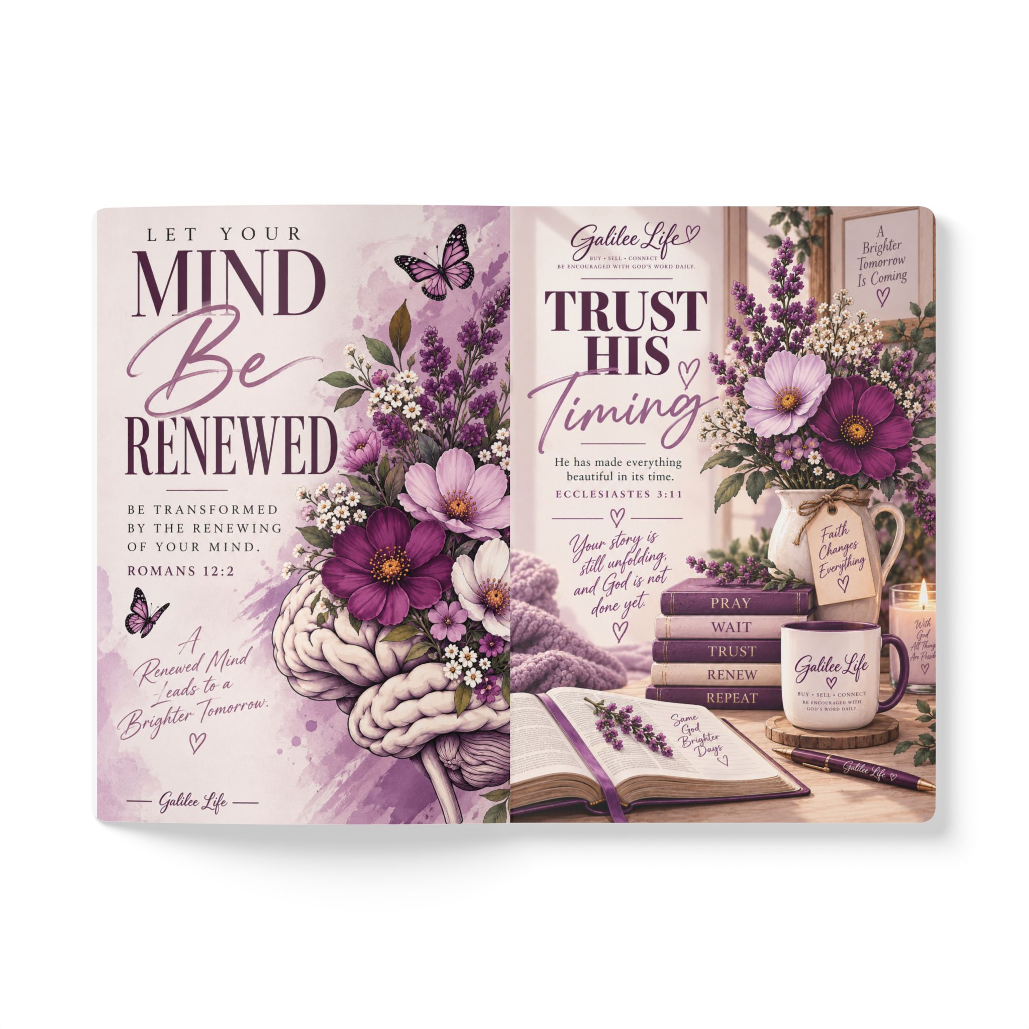 Personalized Renew Your Mind Christian Softcover Journal | Romans 12:2 Faith & Encouragement Journal with Inspirational Inside Prints - Image 3