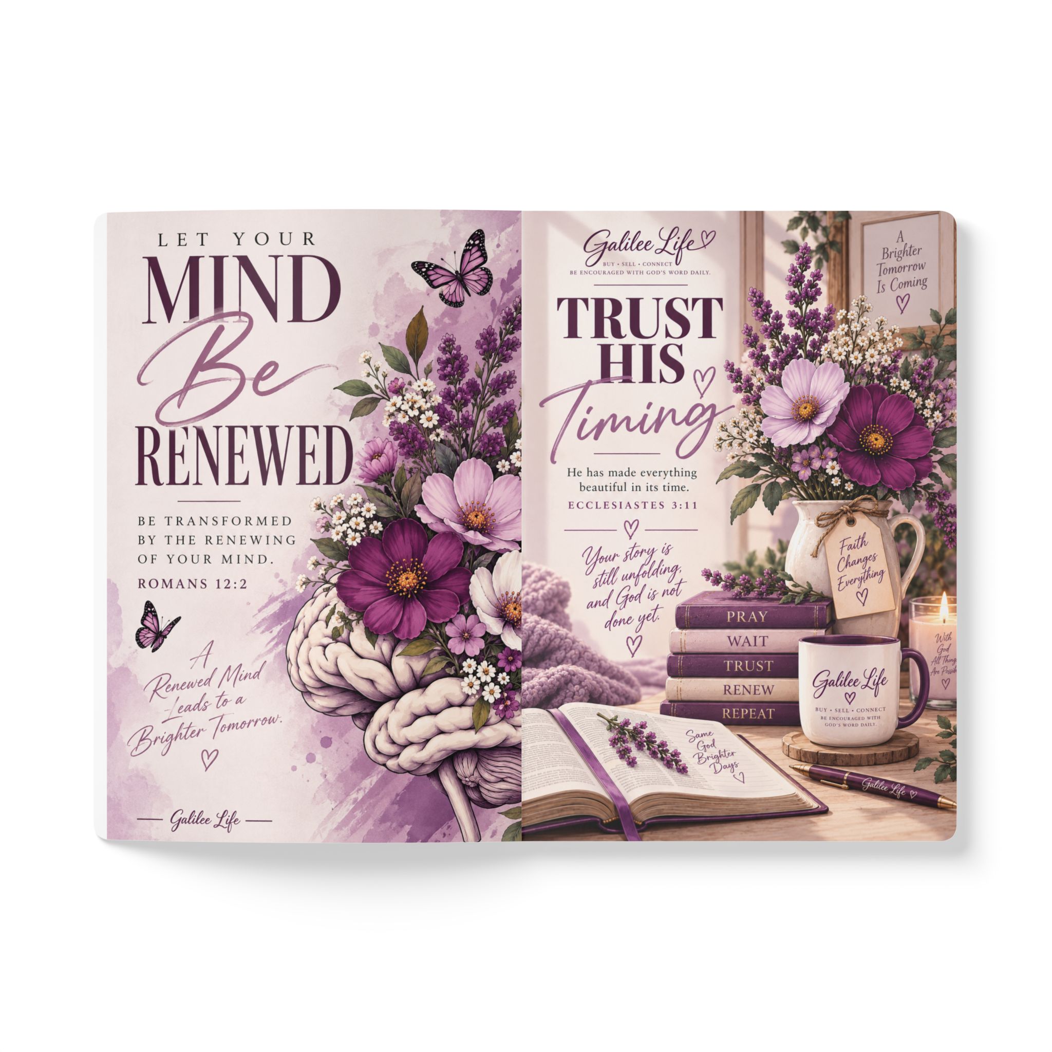 Personalized Renew Your Mind Christian Softcover Journal | Romans 12:2 Faith & Encouragement Journal with Inspirational Inside Prints - Image 11