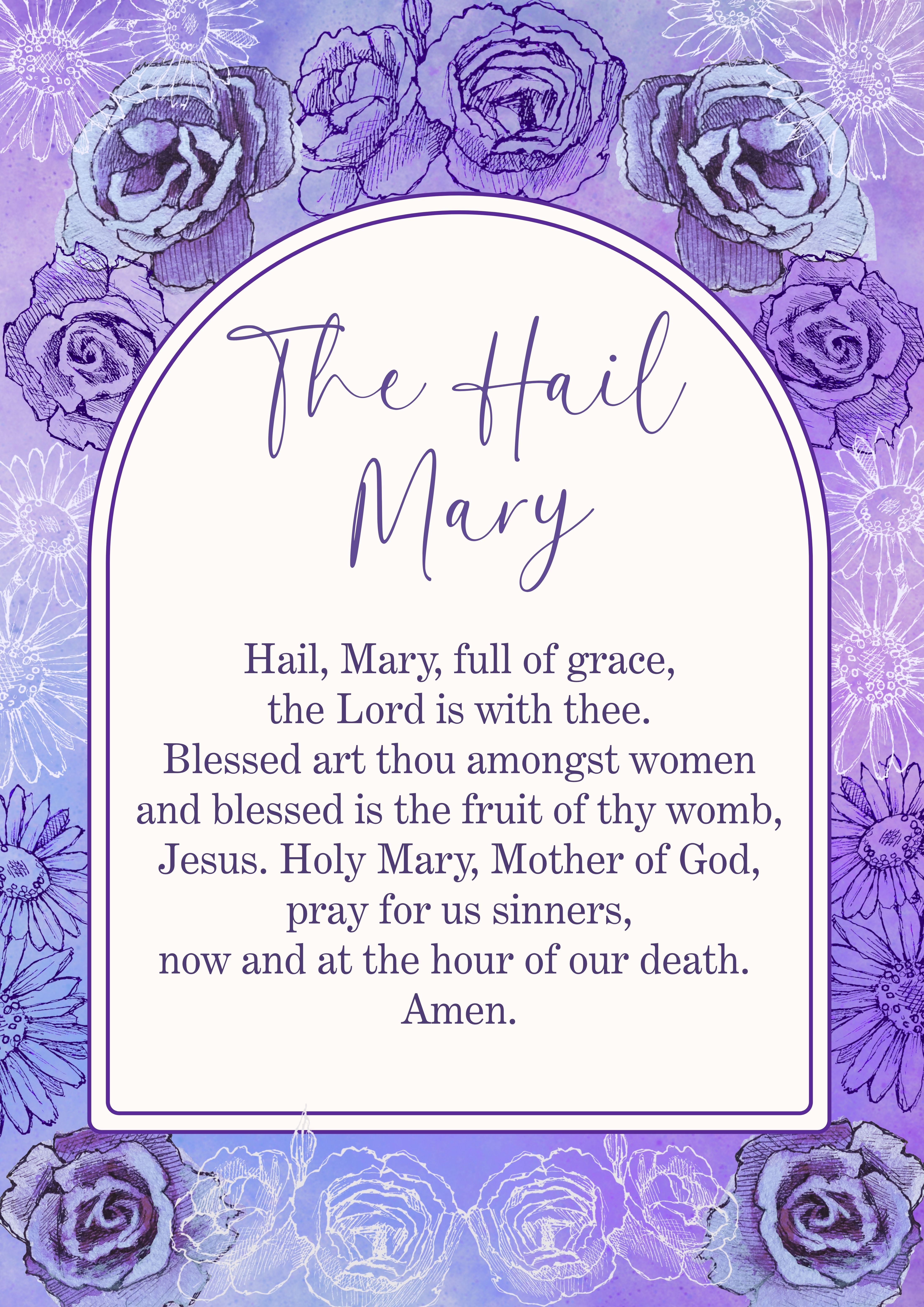 The Hail Mary Prayer,Wall Art,Digital Download - Image 5