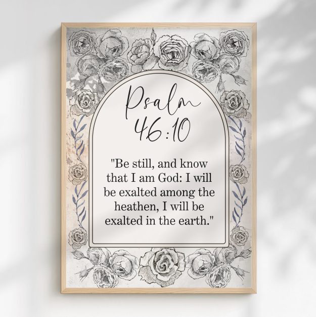 Psalm 46:10 Bible Verse Wall Art,Printable,Digital Download