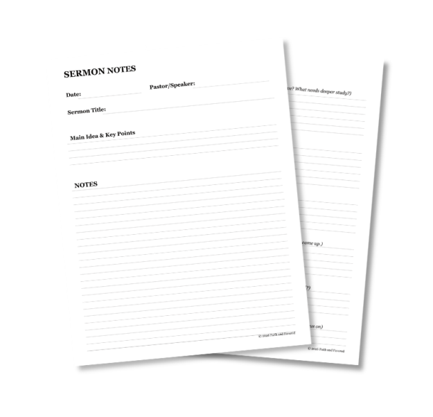 Christian Sermon Notes & Reflection (Digital Download)