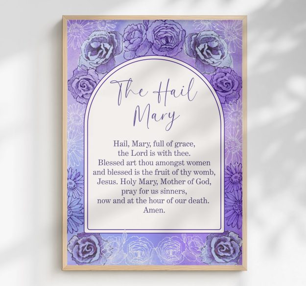 The Hail Mary Prayer,Wall Art,Digital Download