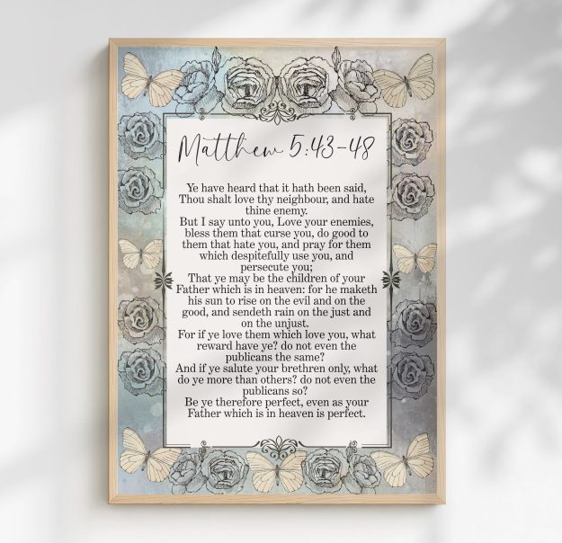 Matthew 5:43-48 Bible Verse Wall Art,Printable,Digital Download