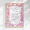 The Lords Prayer Wall Art,Hand Drawn Rose And Butterfly Border,Digital Download