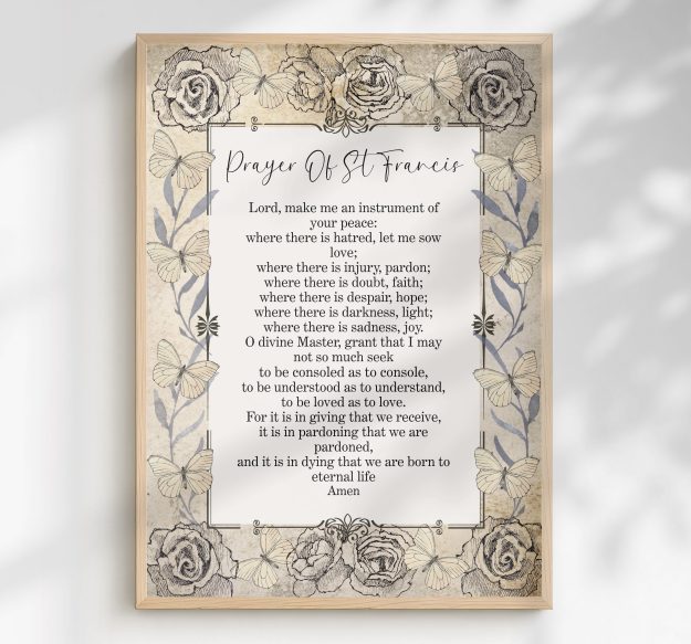 Prayer Of St Francis Of Assisi Wall Art,Digital Download