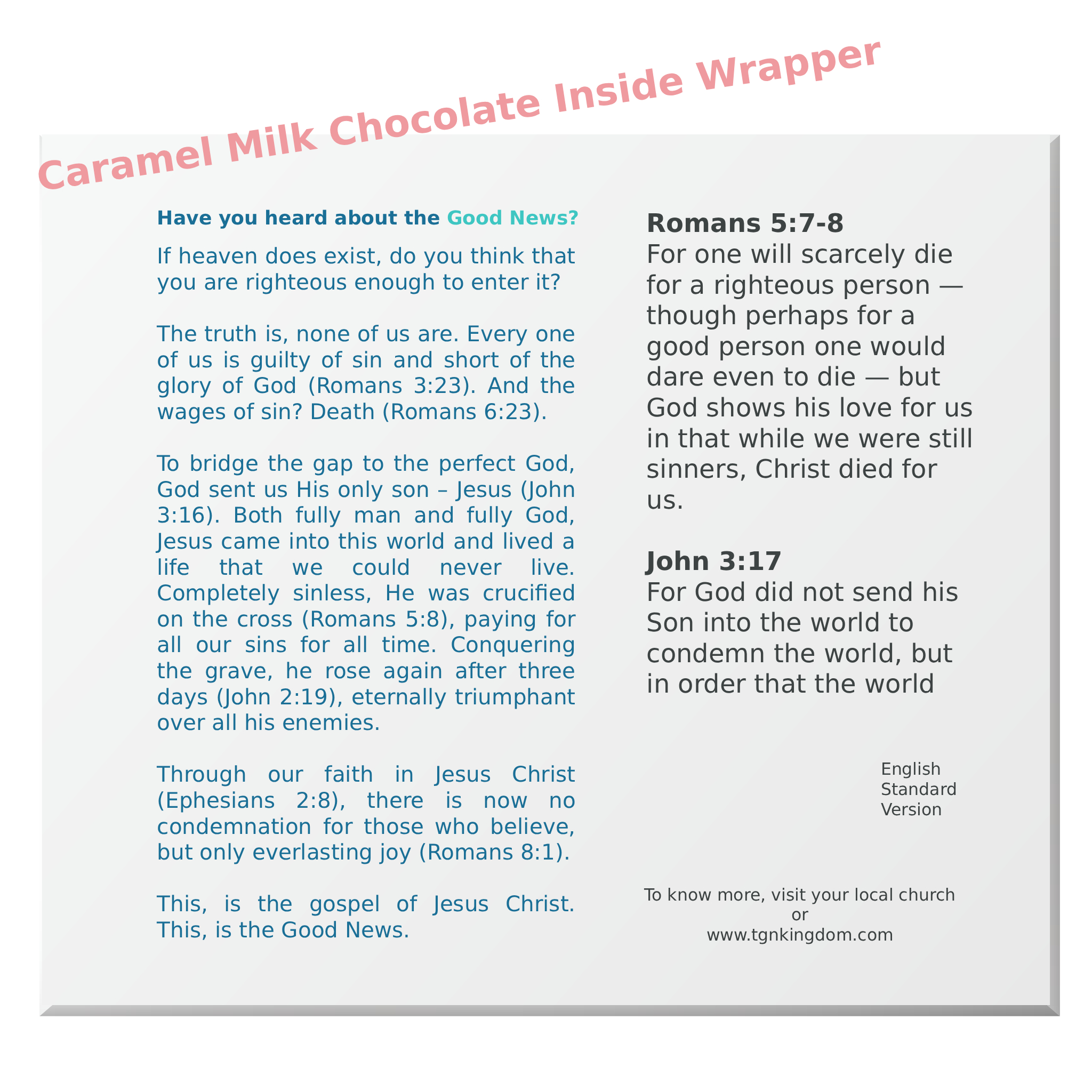 12x Kingdom Gospel Chocolate Bars (Dark, Milk, Peanut Butter, Caramel) - Image 10