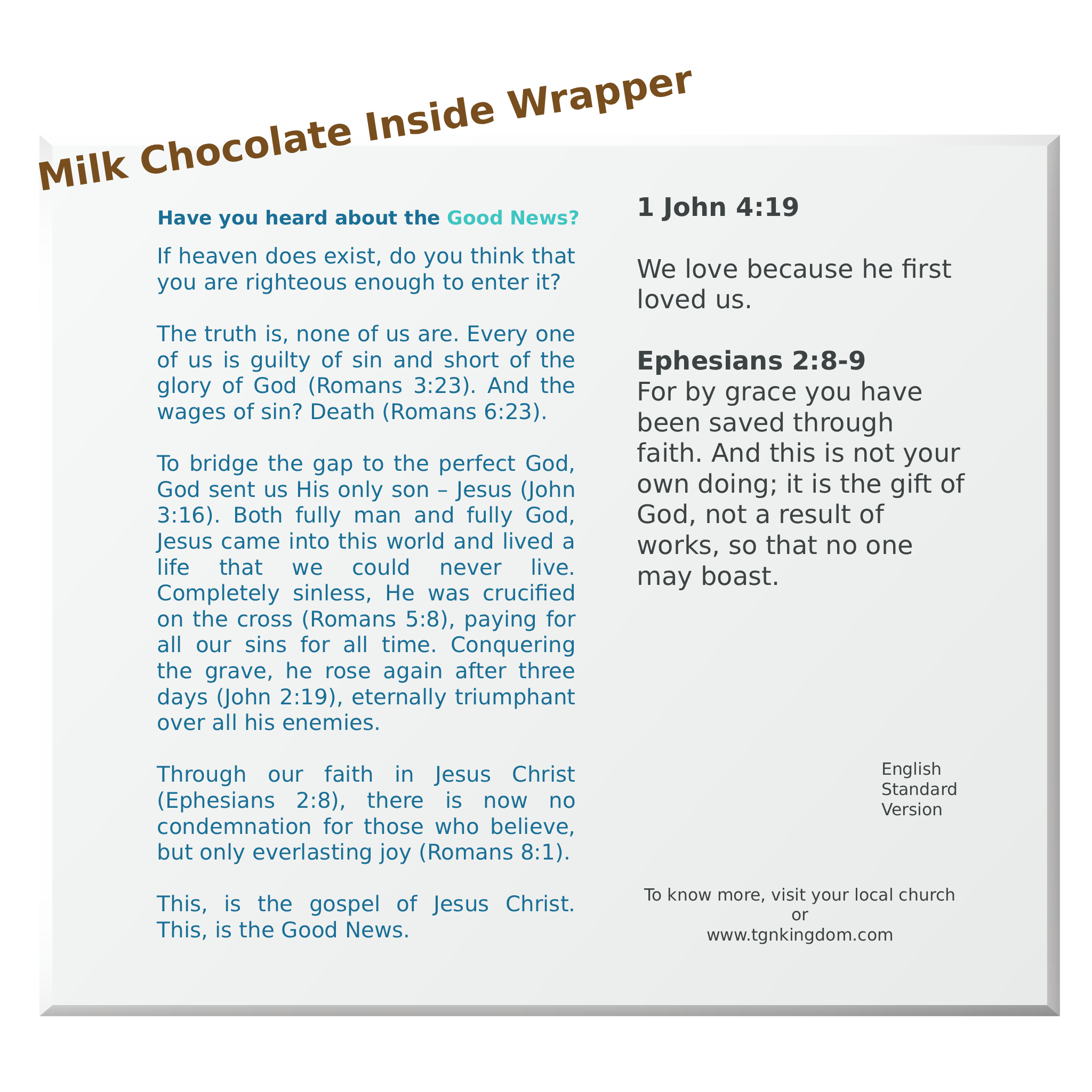 12x Kingdom Gospel Chocolate Bars (Dark, Milk, Peanut Butter, Caramel) - Image 12