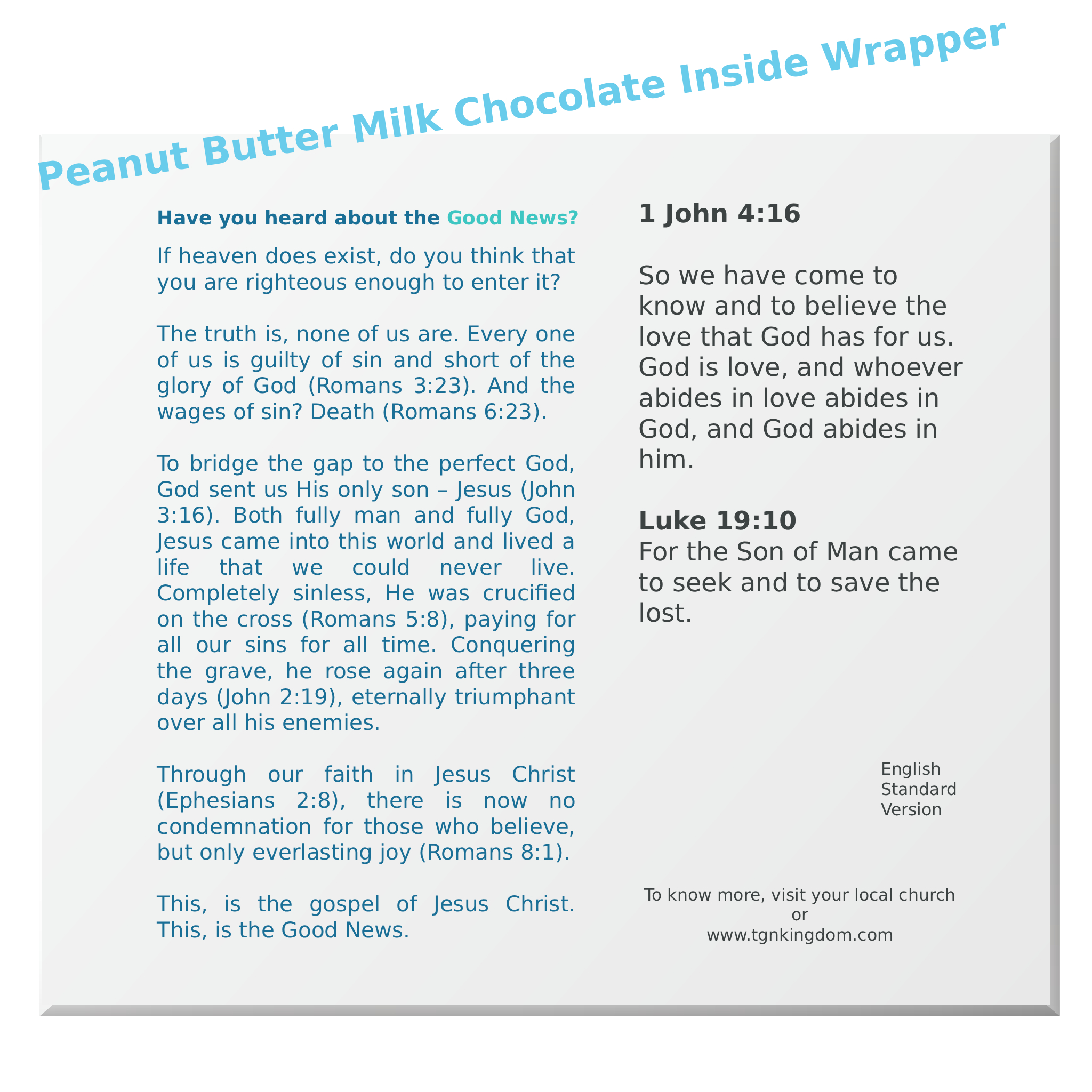 12x Kingdom Gospel Chocolate Bars (Dark, Milk, Peanut Butter, Caramel) - Image 13
